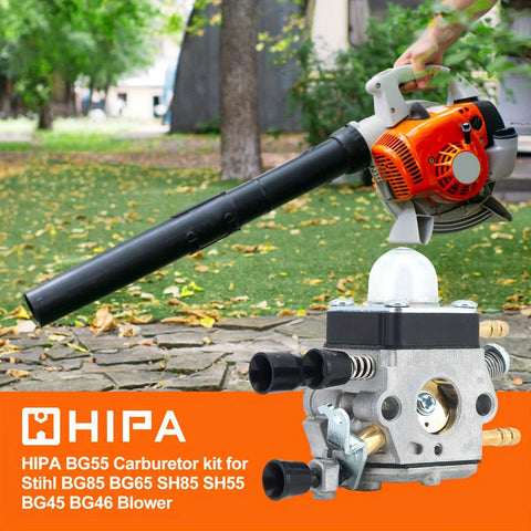 120 0606 High-Performance Carburetor Kit by Hipa - Compatible with Stihl BG45 BG46 BG55 BG65 BG85 SH55 SH85 Leaf Blowers - Gasoline-Powered, Easy Installation, and Improved Engine Efficiency - hipaparts