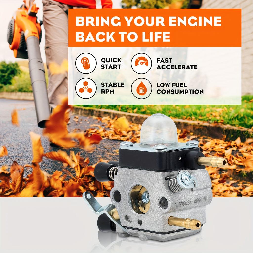 120 0606 High-Performance Carburetor Kit by Hipa - Compatible with Stihl BG45 BG46 BG55 BG65 BG85 SH55 SH85 Leaf Blowers - Gasoline-Powered, Easy Installation, and Improved Engine Efficiency - hipaparts