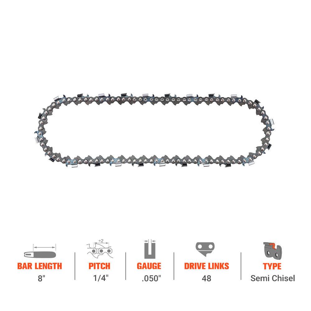 Hipa GA2737A 1/4" Pitch .050" Gauge 48 DL Standard Chain Similar to 25Ap048 - hipaparts