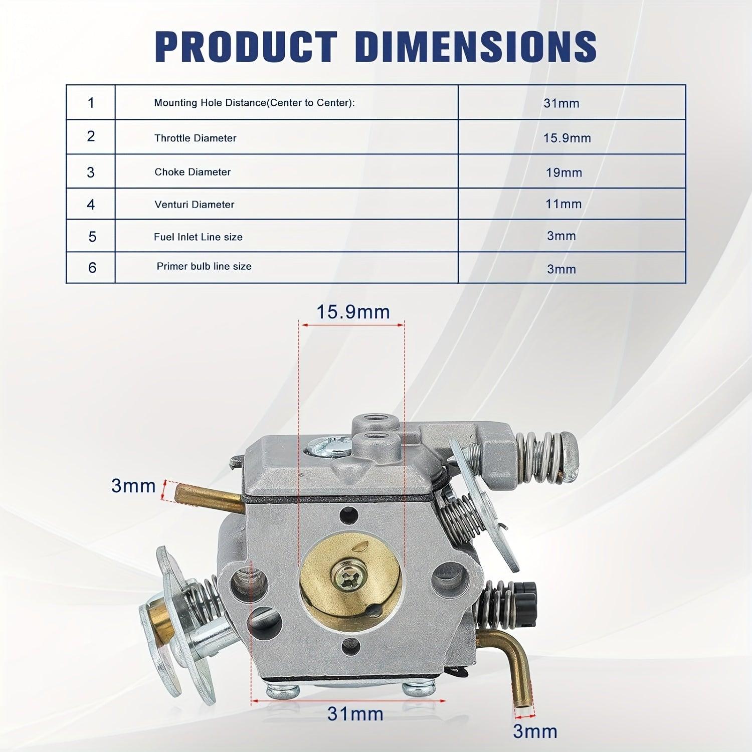 1pc Hipa High-Performance Carburetor Kit - Precision-Engineered for Poulan 1900 1950 1975 2025 2050 2055 Gas Chainsaws - Genuine Replacement Part 530071752 - hipaparts