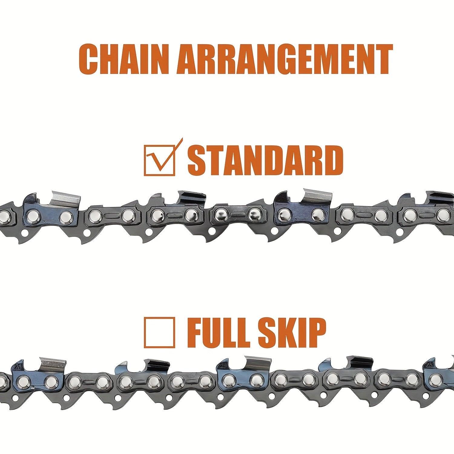 20 Heavy-Duty Chainsaw Chain - Extra-Long Cutting Length, 3/8 Pitch, 050 Gauge, 72 Drive Links - Compatible with Oregon D72 and Stihl 024 Chainsaws - hipaparts