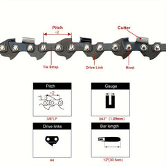 2pcs Hipa 12" Chainsaw Chain for Stihl HT100 HT101 HT103 HT130 HT75 3/8".043 44DL Chainsaw