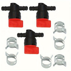 3pcs Hipa 1/4" InLine Straight Fuel Gas Cut-Off Shut Off Valve Petcock Motorcycle