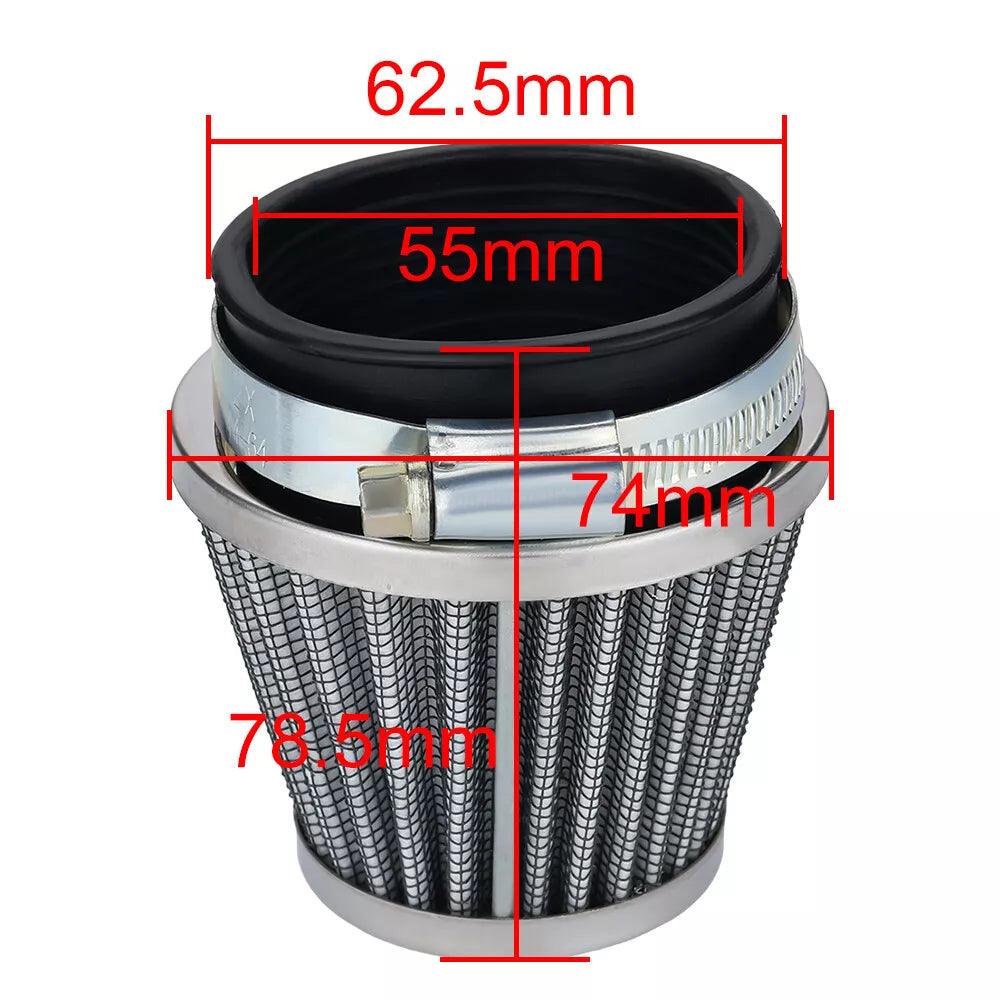 2pcs Hipa 54mm Air Filters Chrome Cone for Suzuki GS1000 GS750 GT550 GS700 GS850 Kawasaki Yamaha Honda - hipaparts