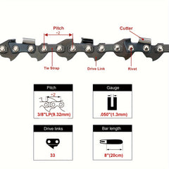 2pcs Hipa S33 91PX033 91PX033G Chainsaw Chain for REMINGTON RM4050 Chainsaws