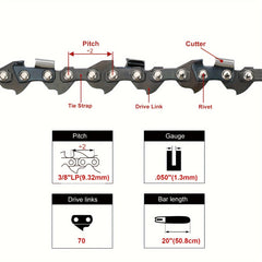 2pcs Hipa 20" Full Chisel Saw Chain For Echo CS590 Timberwolf Chainsaws