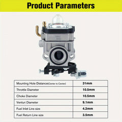 High-Performance Hipa PCV43 Carburetor Kit - Durable & Easy Install for 43cc Gas 2 Cycle Engines - Perfect Fit for Powermate PCV43 Tiller & Echo HCA-260 Trimmer Models - Premium Quality with Enhanced Throttle Response - hipaparts