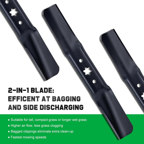 ZT1 54 inch Mower Blades Replace Cub Cadet 942-05056A for Ultima ZT2 XT1 XT2 RZT54 54'' Zero Turn Tractor with 6 Star Hole 942-05056-X High Lift