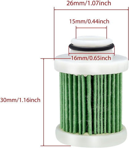 Tvent 6D8-WS24A-00-00 Fuel Filter Element Compatible with Yamaha 6D8WS24A00 6D8-24563-00-00 6824 18-79799 F50 F60 F70 F75 F90 F115 LF115 T50 T60 50HP-115HP Outboard Motor (3 Pack)