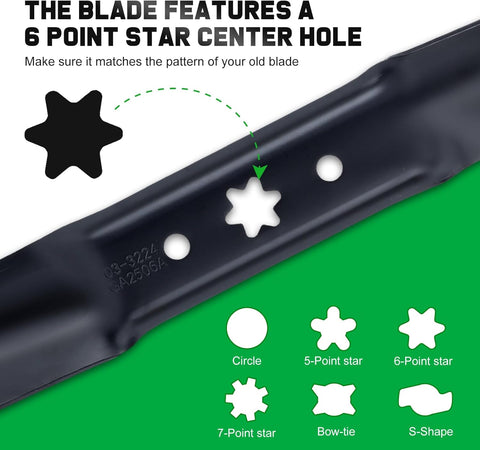 ZT1 54 inch Mower Blades Replace Cub Cadet 942-05056A for Ultima ZT2 XT1 XT2 RZT54 54'' Zero Turn Tractor with 6 Star Hole 942-05056-X High Lift
