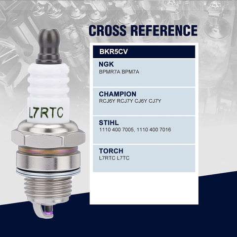 BPMR7A Spark Plug for NGK BPMR7A BPM7A Champion RCJ6Y RCJ7Y Torch LR7TC Sthil MS170 MS180 026 MS250 MS240 MS260 MS361 MS290 Chainsaw 4 PACK