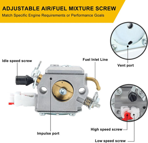 Hipa 503283208 Carburetor Kit For Husqvarna 340 346 345 350 353 Chainsaw