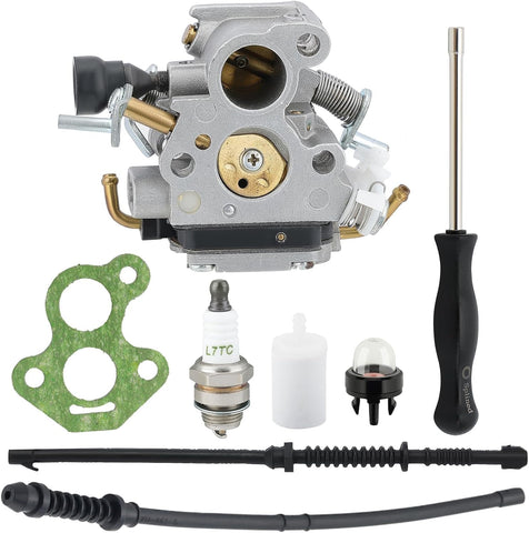 Harbot 506450501 Carburetor Compatible with Husqvarna Chainsaw 435 440 435E 440E 135 135E 140 140E Parts ZAMA C1T-EL41 C1T-EL41A Carb with Fuel Filter Spark Plug Tune Up Kit