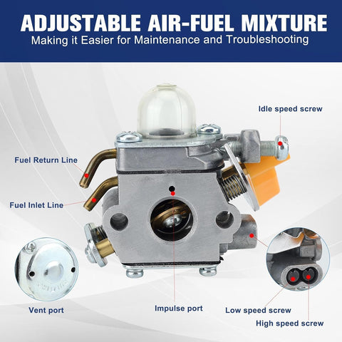 308054043 Carburetor for Ryobi CS26 SS26 RY09056 CS30 SS30 EX26 RY28040 RY28020 RY28000 RY09053 RY09055 RY28025 RY28021 26CC Trimmer Brushcutter