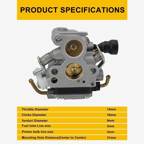 Panari C1T-EL41 Carburetor for Hu-sqvarna 440 435 440E 435E 135 140 140E 135E Jonsered CS2240 CS2240S CS410 Chainsaw Parts 506450501 Zama C1T-EL41A Carb Kit