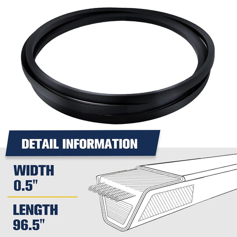954-04060C 954-04060B Deck Belt for Troy Bilt Pony 42 Riding Mower 954-04060 Cub Cadet LT1040 LT1042 LTX1042 LTX1040 Pony Bronco MTD Gold Craftsman 42-inch Lawn Tractor Mowers (1/2" x 96.5")