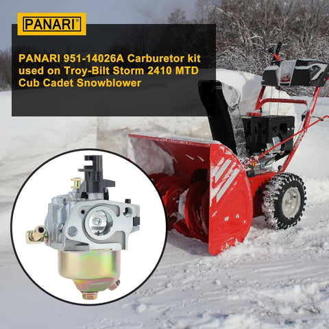 951-12705 Storm 2410 2620 Carburetor for Troy-Bilt Storm 2410 2420 2620 2690 24'' 26'' 179cc 208cc Craftsman Cub Cadet MTD Snowblower parts Replace 951-14026A 751-10974 31AM62N2711 Carb