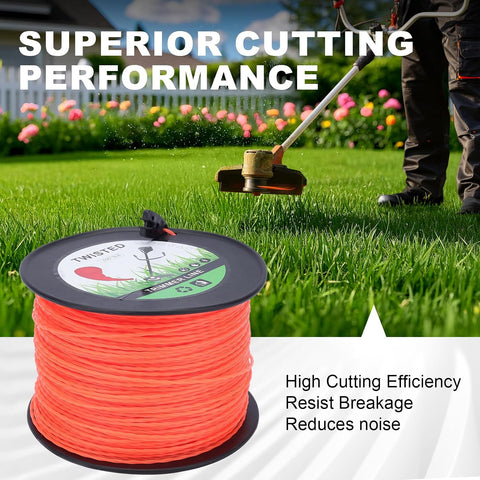 0.095" Round Twist Ego String Trimmer Line 3 lbs 985 Foot Spools Weedeater Line for FS45 SRM225 SRM210 SRM230 Trimmer Head Weed Eater with Bonus Line Cutter