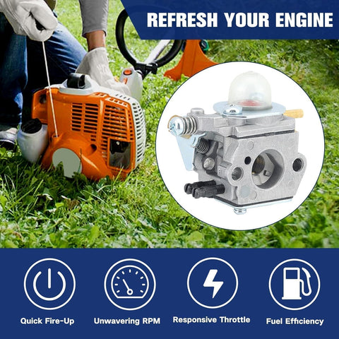 Powtol SRM 2100 Carburetor for Echo SRM 2400 SRM-2100 SRM2100 GT2000 PE2000 SRM2400 PE2400 GT2000R PPF2100 PPT2100 SRM2110 PP1200 PP800 PAS2000 String Trimmer Replace C1U-K52