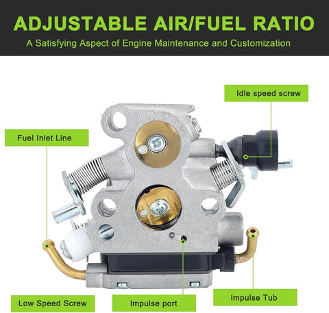 Harbot 506450501 Carburetor Compatible with Husqvarna Chainsaw 435 440 435E 440E 135 135E 140 140E Parts ZAMA C1T-EL41 C1T-EL41A Carb with Fuel Filter Spark Plug Tune Up Kit