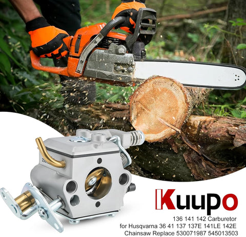 Kuupo 136 141 142 Carburetor for Husqvarna 36 41 137 137E 141LE 142E Chainsaw Replace for Husqvarna 530071987 545013503 545057701 for Poulan Pro 295 PP4620AVX for WT-239 W-29 WT-834 WT-289 WT-285