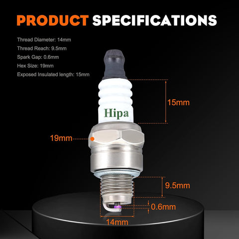 Hipa GA2724A Bougie d'allumage compatible avec NGK CMR7A Stihl 0000 400 7007 Homelite 14761002000001 Torch CMR7A