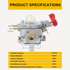 Hipa 753-06288 Carburetor Kit For Murray M2560 MS2550 MS2560 Trimmer M25B MS9900 Blower