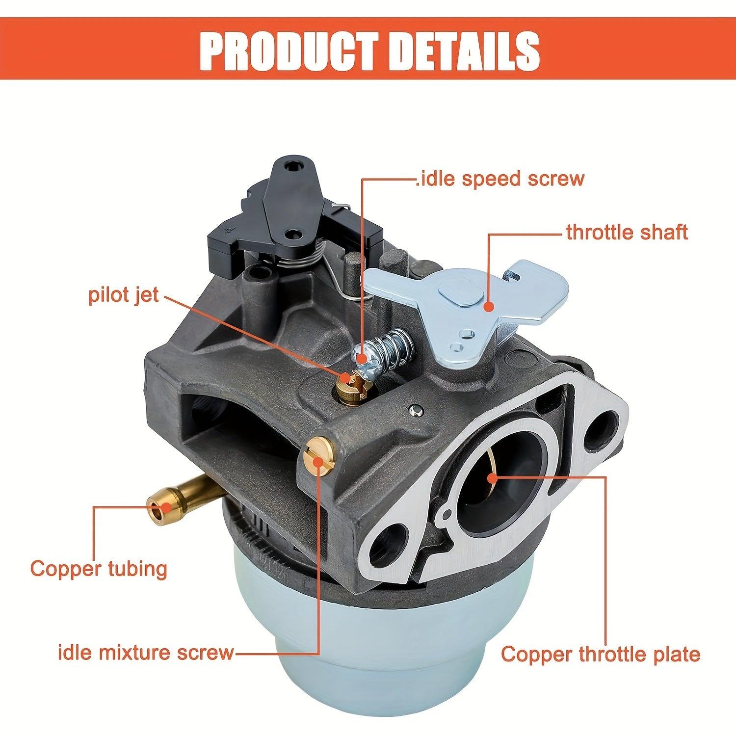 1pc Hipa 16100-Z0L-023 Carburetor Kit For GCV160/160A Engines, Fits HRB216 HRR216 Toro 20194 Lawn Mowers, 24mm Intake With Copper Tubing & Anodized Coating, Durable Throttle Plate, Engine Upgrade & Replacement Part - hipaparts