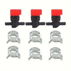 3pcs Hipa 1/4" InLine Straight Fuel Gas Cut-Off Shut Off Valve Petcock Motorcycle