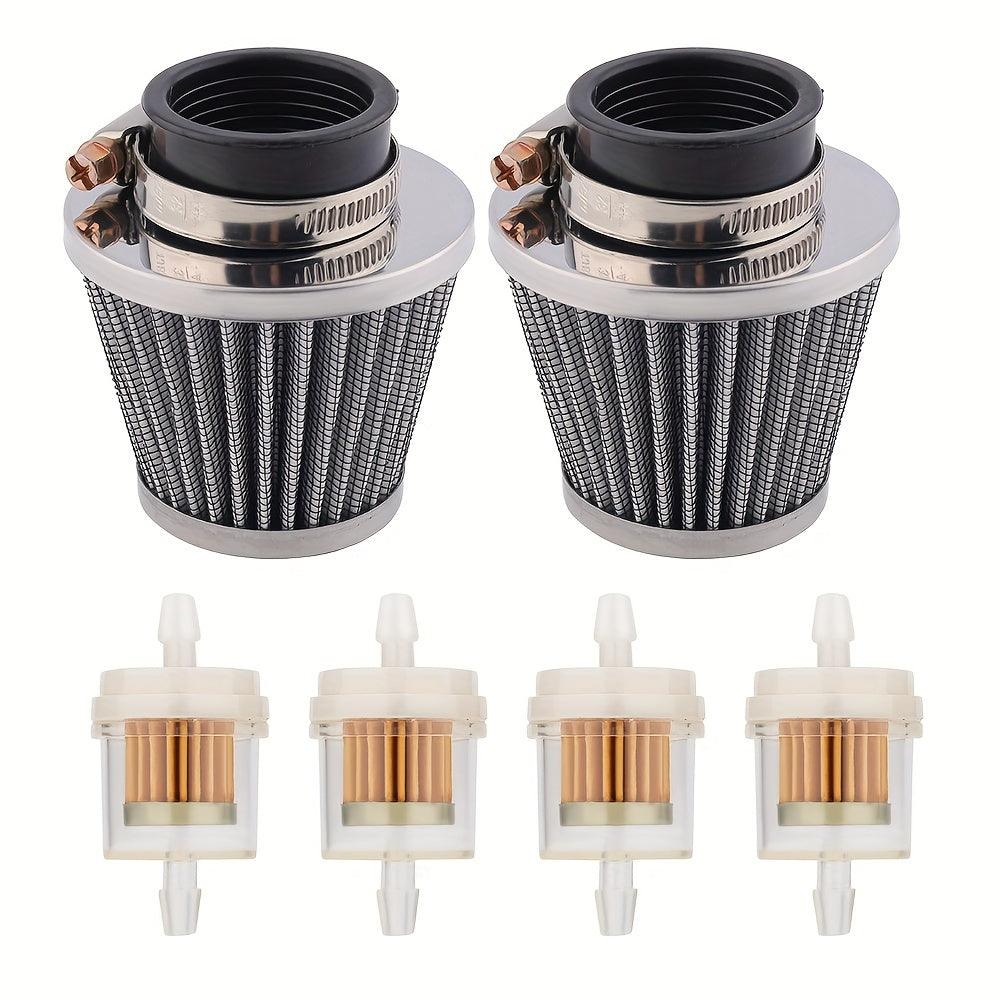 Hipa 2pcs 35mm Air Filters 4pcs Fuel Filters for 50cc 110cc 125cc Dirt Bike ATV XR50 Moped Scooter - hipaparts