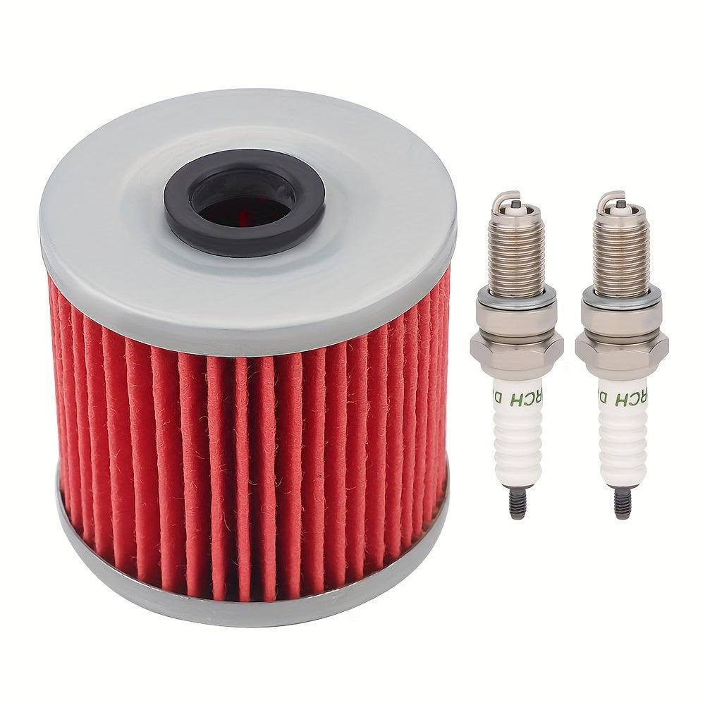 Hipa HF123 Oil Filter D8EA Spark Plug Kit For Kawasaki KLF300A KLF300B KLF300C Bayou Yamaha Motorcycle - hipaparts