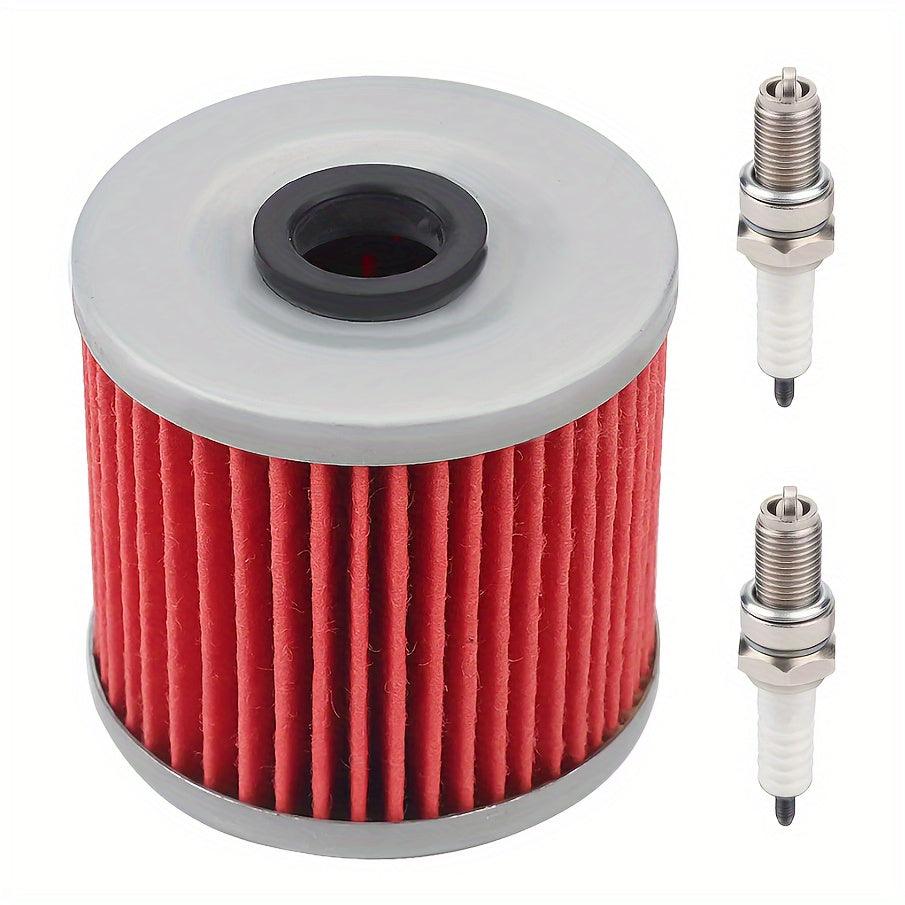 Hipa HF123 Oil Filter D8EA Spark Plug Kit For Kawasaki KLF300A KLF300B KLF300C Bayou Yamaha Motorcycle - hipaparts