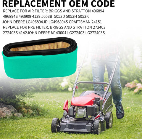 Air Filter for Briggs Stratton 496894 496894S 493909S 272403S 493909 4139 5053B