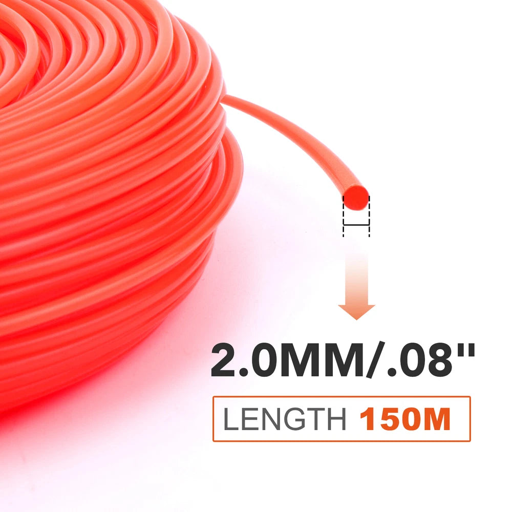 Strimmer Trimmer Line Heavy Duty Garden Grass Wire 2.0mm Round Cord 150m