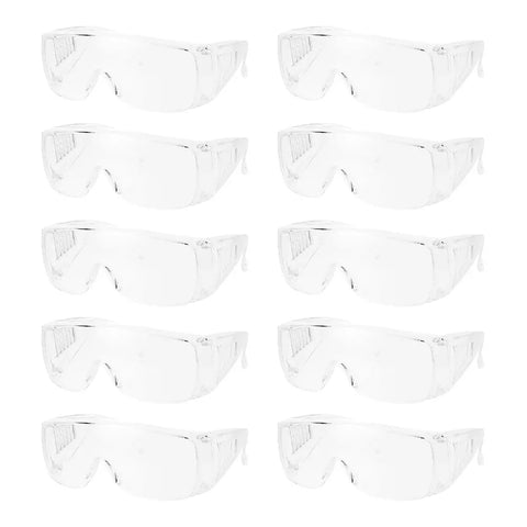 10PC Safety Goggles Glasses Lab Work Eye Protective Eyewear Clear Lens