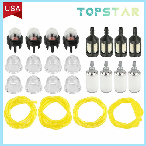 Fuel Filter Line Hose Primer Bulb Kit For Poulan Weed Eater Gas Trimmer Chainsaw