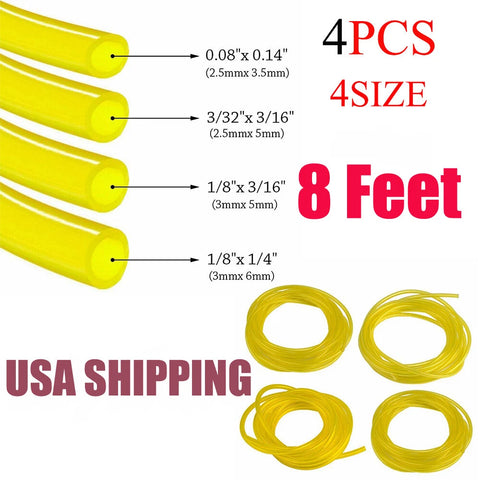 4 Size Fuel Line Hose 32 Feet Petrol Tubing ForChainsaw Common Weedeater 2 Cycle