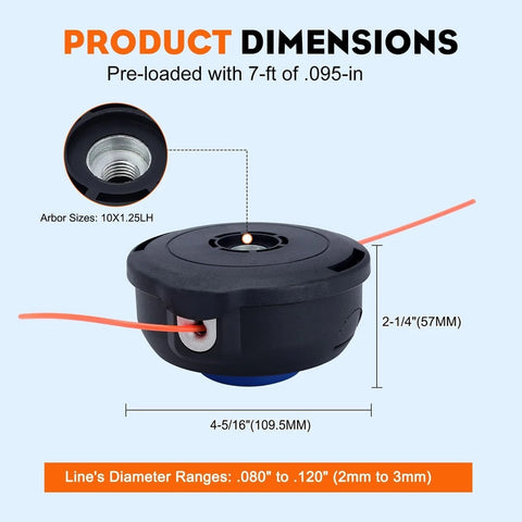 3x T25 Tap Trimmer Head For Husqvarna 128LD/124L/223L String Trimmer Weedeater