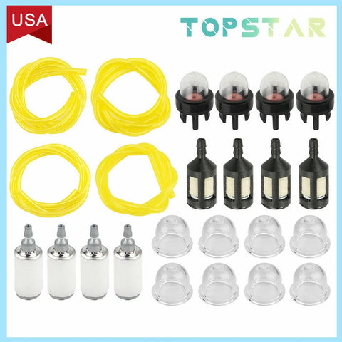 Fuel Filter Line Hose Primer Bulb Kit For Poulan Weed Eater Gas Trimmer Chainsaw
