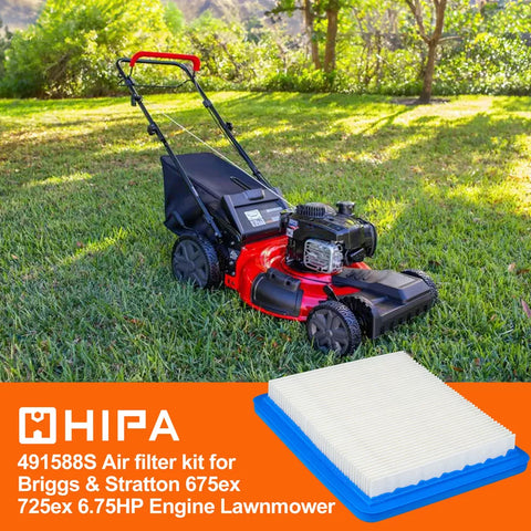 6Pcs Air Filter Lawn Mower Filters for Briggs & Stratton 491588 491588S 399959