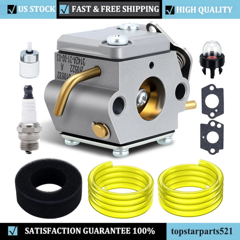 Carburetor For Troy-Bilt TB70SS TB75SS TB90BC Trimmer W/ Air Filter Tune Up Kit