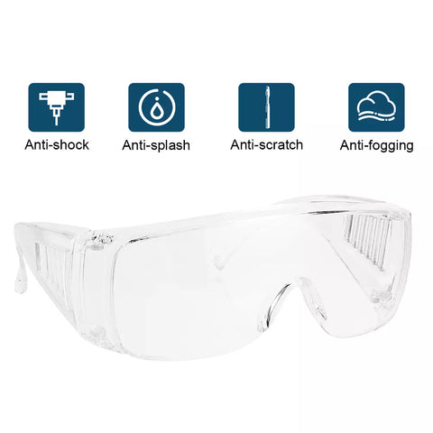 10PC Safety Goggles Glasses Lab Work Eye Protective Eyewear Clear Lens