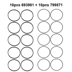 10pcs 1/16" Thick 693981 280492 with 10pcs 1/26" Thick 799866 Float Bowl Gasket fit for 796707 794304 084132 084133 084232 084332 084333 091412 796707 794304 126M02 Engines - hipaparts