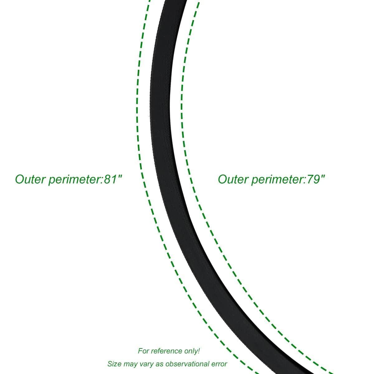 1/2 x 79 Inner x 81 inch Outer 532420807 420807 V Drive Belt Replacement for Husqvarna 2748GLS GT52XLS GTH24V52LS GTH27V52LS for Hus-qvarna Poulan Craftsman Lawn Mower Tractor - hipaparts