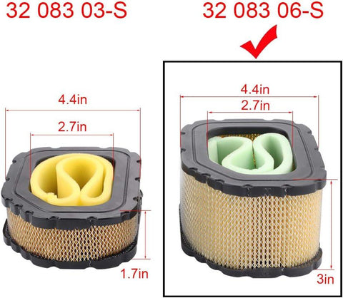 2pcs 32 883 06-S1 Air Filter Fuel for Kohler 32 083 06 32 083 06S 32 883 03-S1 3208306-S SV710 SV715 SV725 SV735 SV810 SV820 SV830 SV840 Courage Twin Cylinder Engines - hipaparts