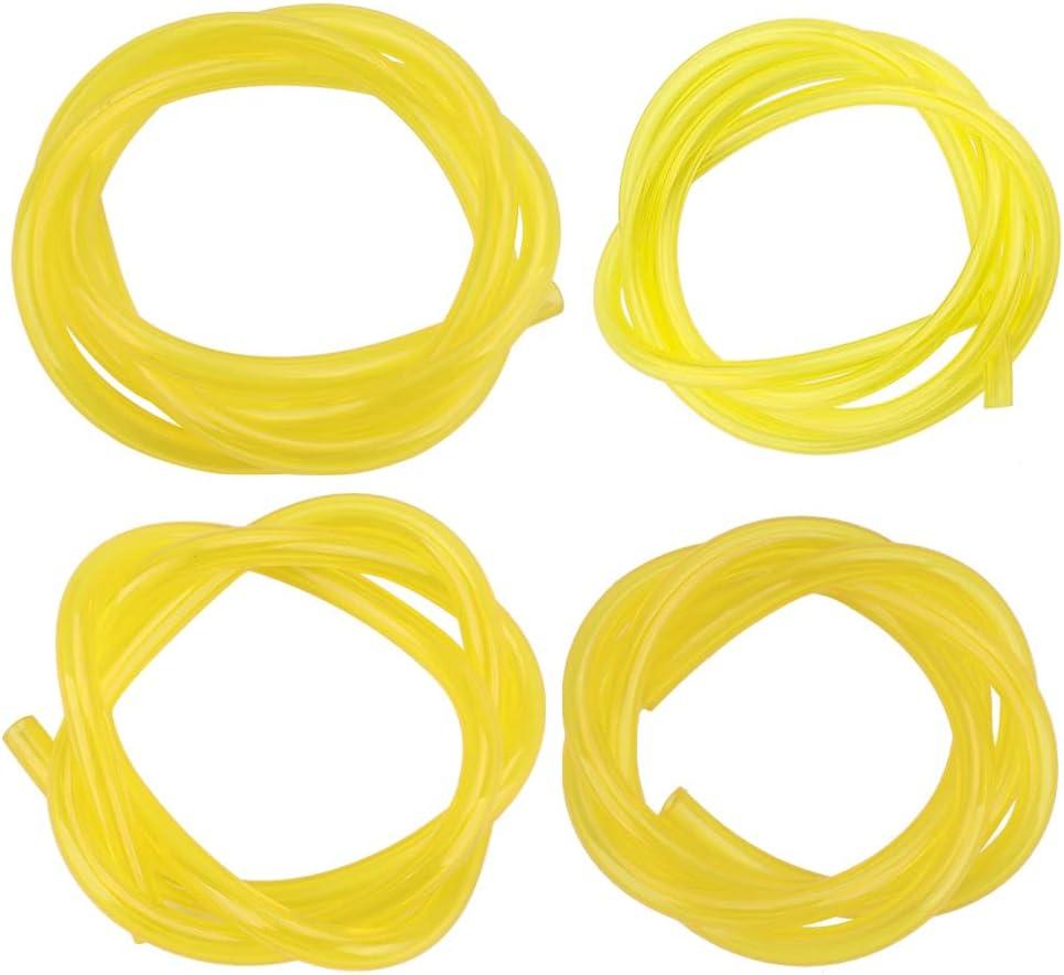 4Pcs Fuel Line Hose Tube Fuel Hose Pipe Oil Hose for Engines Petrol Hose Transparent Tubing Accessories Chainsaw Blower 2 x 3.5 mm, 2.5 x 5 mm, 3 x 5 mm, 3 x 6 mm Yellow (4 Different Sizes) - hipaparts