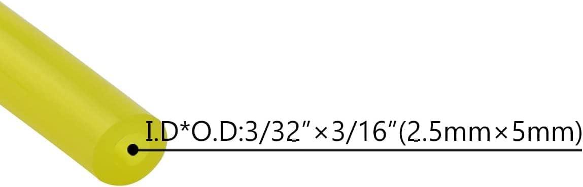4Pcs Fuel Line Hose Tube Fuel Hose Pipe Oil Hose for Engines Petrol Hose Transparent Tubing Accessories Chainsaw Blower 2 x 3.5 mm, 2.5 x 5 mm, 3 x 5 mm, 3 x 6 mm Yellow (4 Different Sizes) - hipaparts