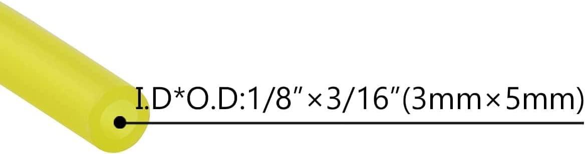 4Pcs Fuel Line Hose Tube Fuel Hose Pipe Oil Hose for Engines Petrol Hose Transparent Tubing Accessories Chainsaw Blower 2 x 3.5 mm, 2.5 x 5 mm, 3 x 5 mm, 3 x 6 mm Yellow (4 Different Sizes) - hipaparts
