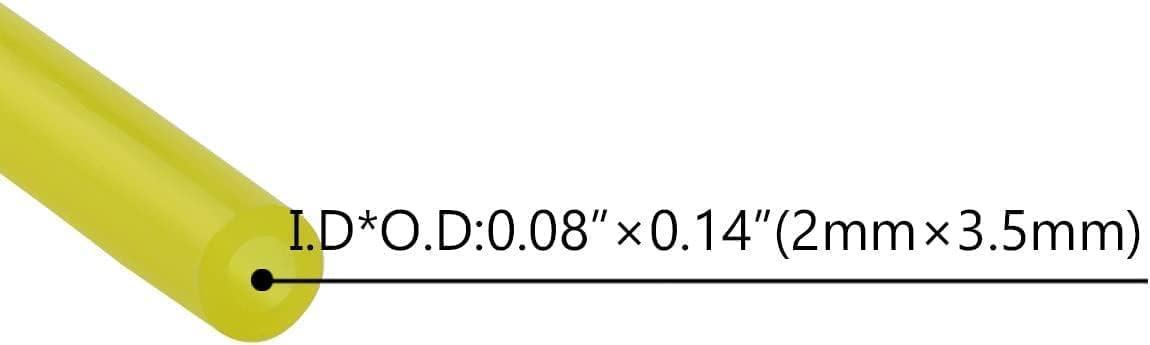 4Pcs Fuel Line Hose Tube Fuel Hose Pipe Oil Hose for Engines Petrol Hose Transparent Tubing Accessories Chainsaw Blower 2 x 3.5 mm, 2.5 x 5 mm, 3 x 5 mm, 3 x 6 mm Yellow (4 Different Sizes) - hipaparts