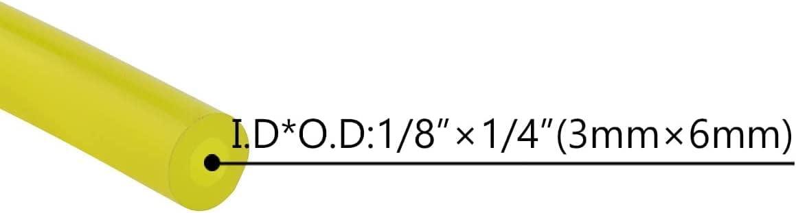 4Pcs Fuel Line Hose Tube Fuel Hose Pipe Oil Hose for Engines Petrol Hose Transparent Tubing Accessories Chainsaw Blower 2 x 3.5 mm, 2.5 x 5 mm, 3 x 5 mm, 3 x 6 mm Yellow (4 Different Sizes) - hipaparts